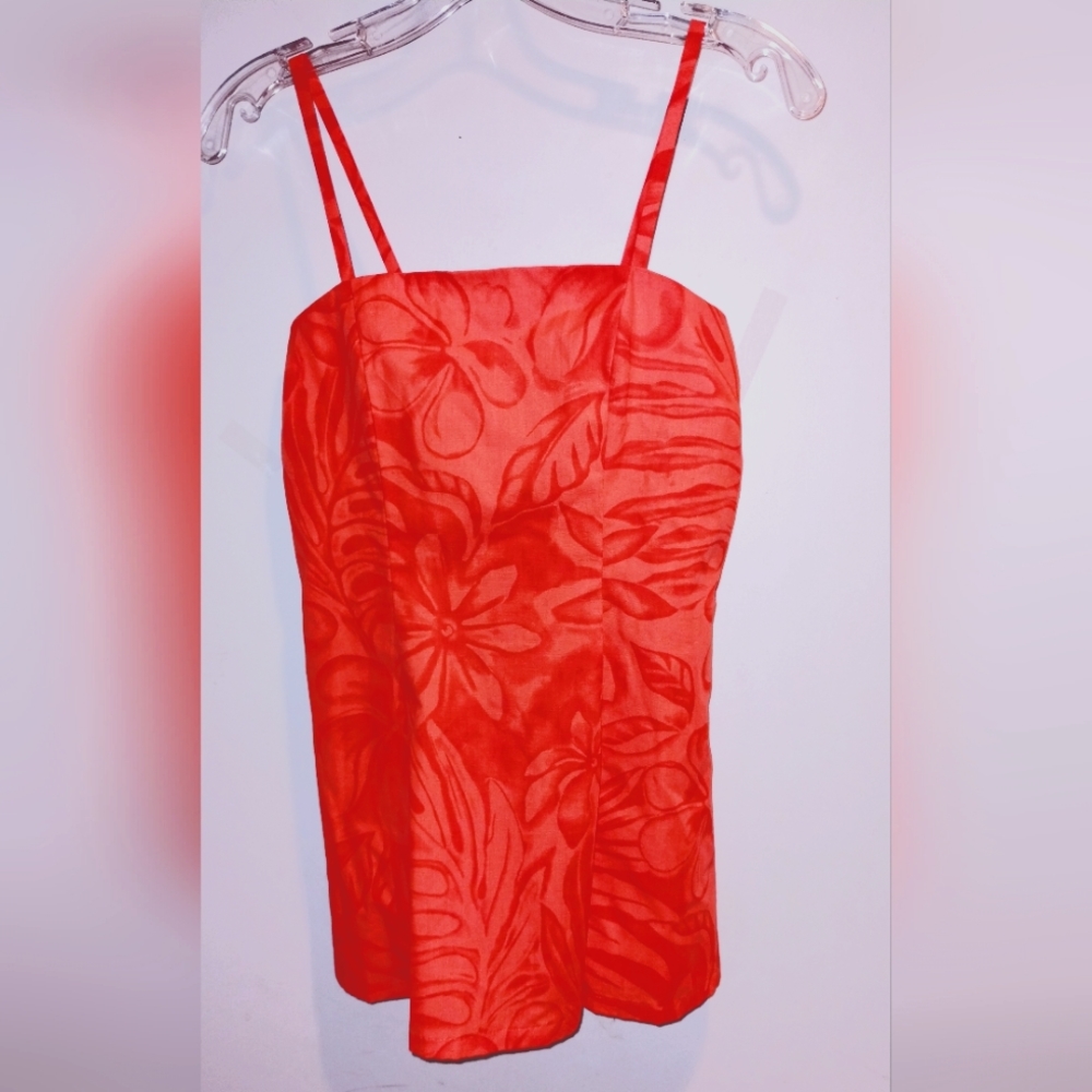 Women's Vintage CC Fashions Honolulu Hawaii Fitted Floral Tank Top.